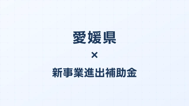 【2026年版】愛媛県の新事業進出補助金｜県独自制度と国制度の活用ガイド